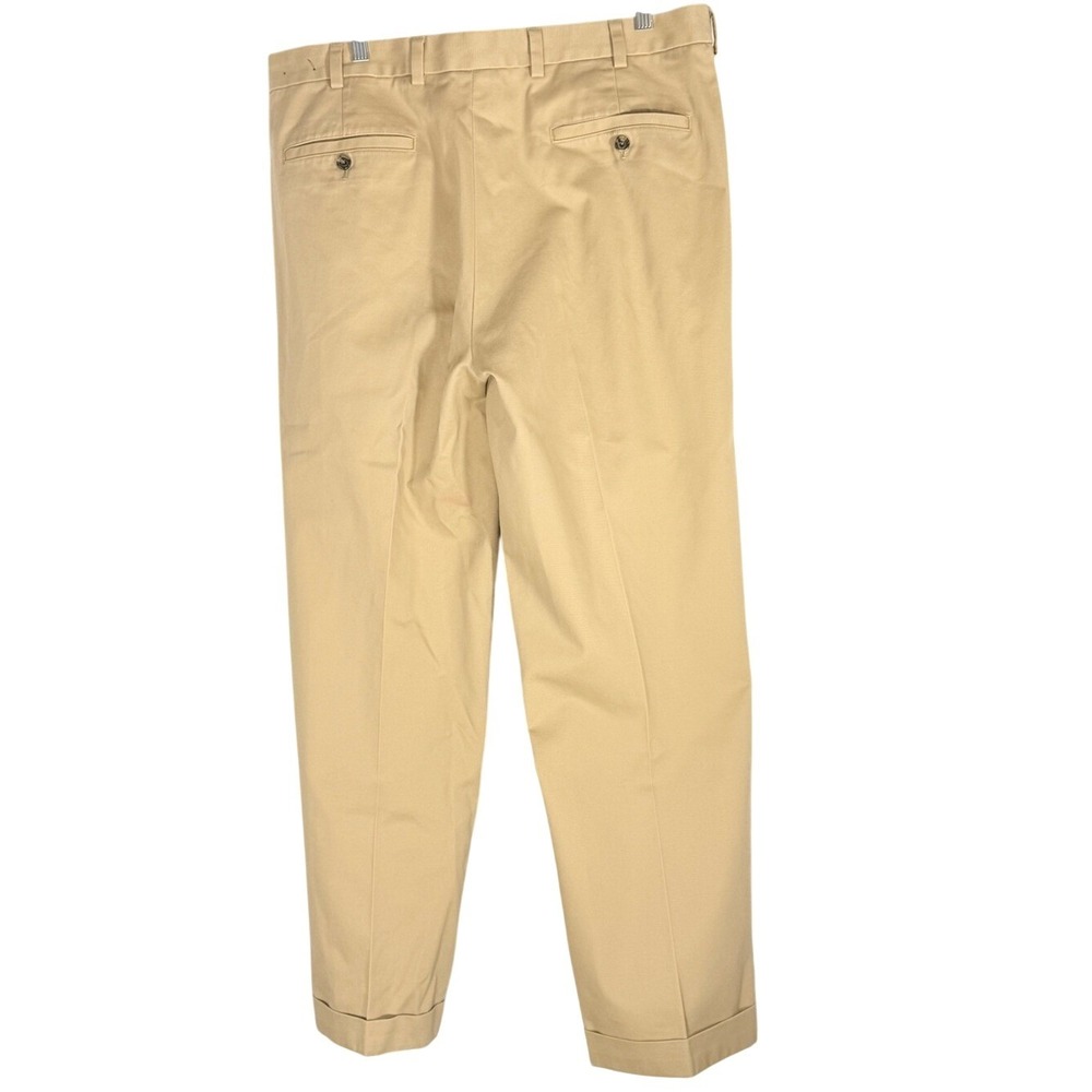 Brooks Brothers Elliot Tan Pleated Cuffed Advantage Chino Pants 38 x 30 - Picture 4 of 10
